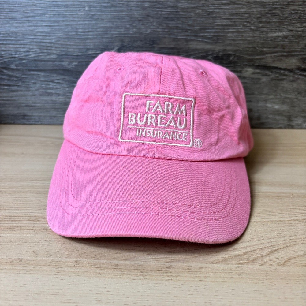Farm Bureau Insurance Hat Cap Strap Back Womens Pink‎ Adjustable